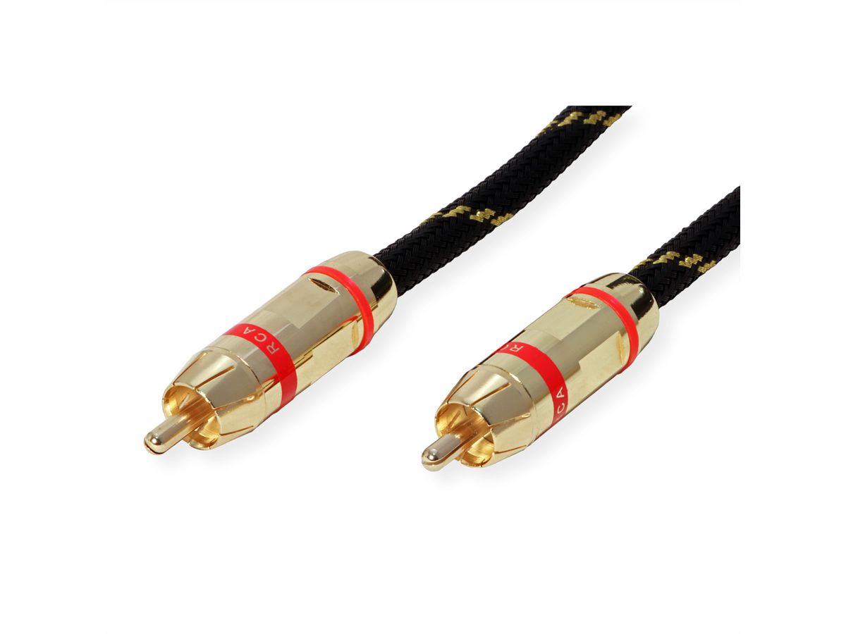 ROLINE GOLD Cinch-Verbindungskabel simplex ST/ST, Rot, 2,5 m