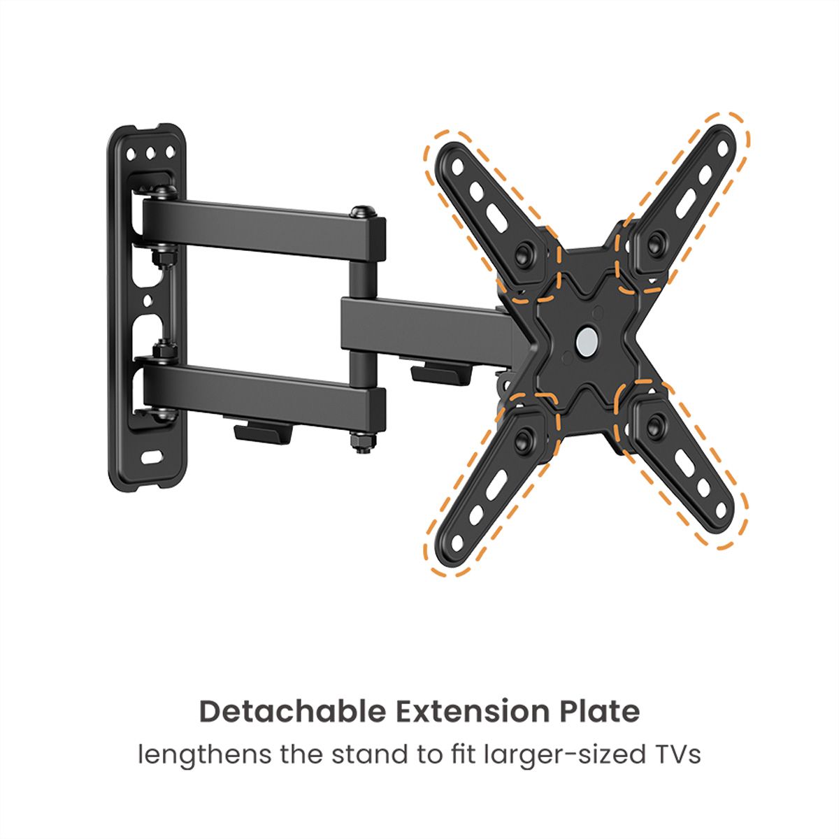 VALUE TV-Wandhalterung, 3 Drehpunkte, 13-43 Zoll, bis 20 kg