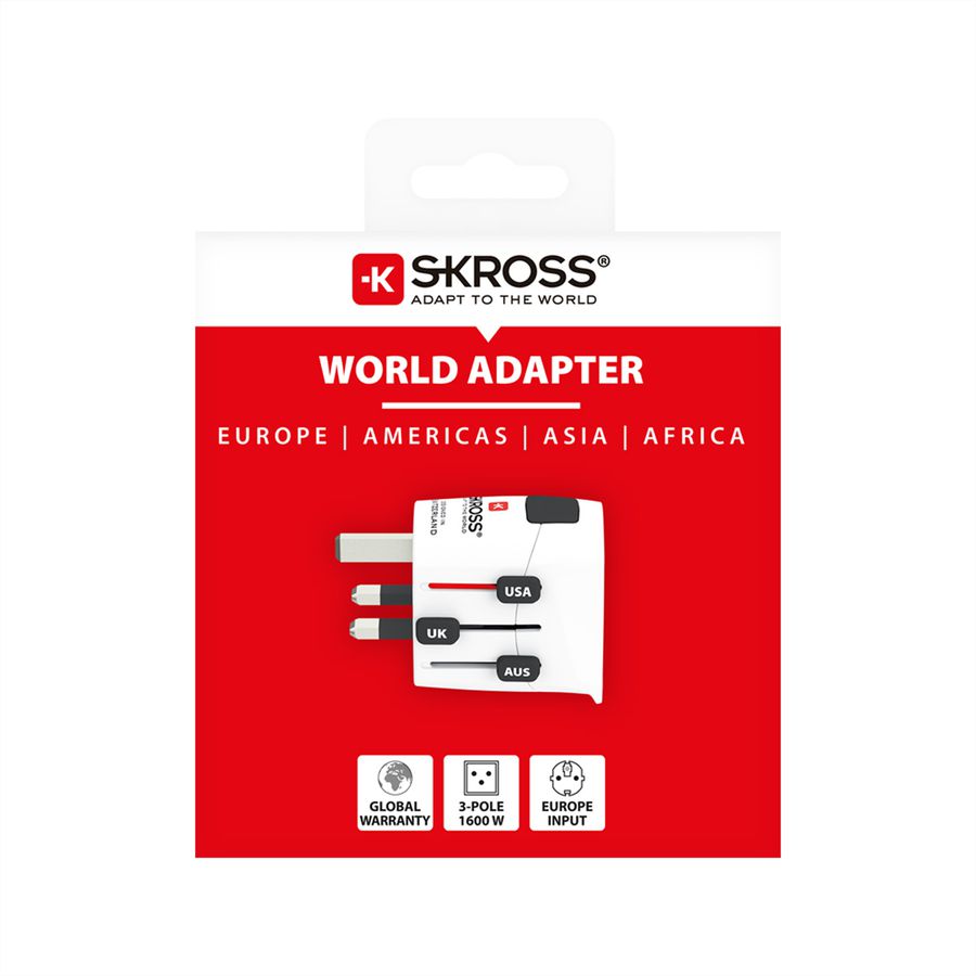 Skross PRO Pro Light White Retail Reiseadapter, Weltweit