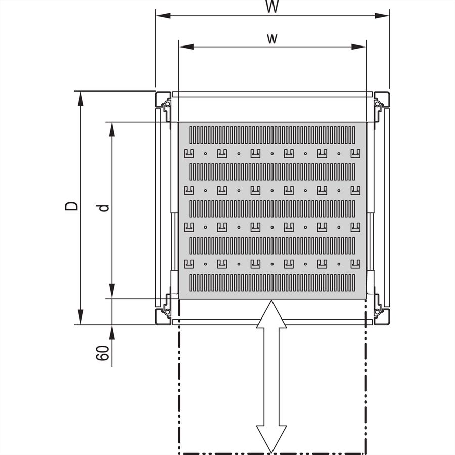 SCHROFF Fachboden ausziehbar (Universal eurorack) - FACHB.UNI.TELE.600B800T 7021