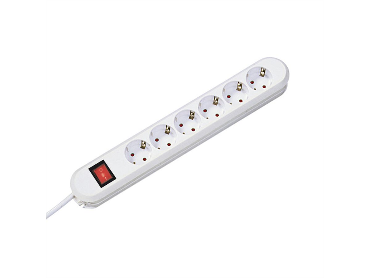 BACHMANN SMART Steckdosenleiste 6x Schutzkontakt, Schalter, weiß, 1,5 m