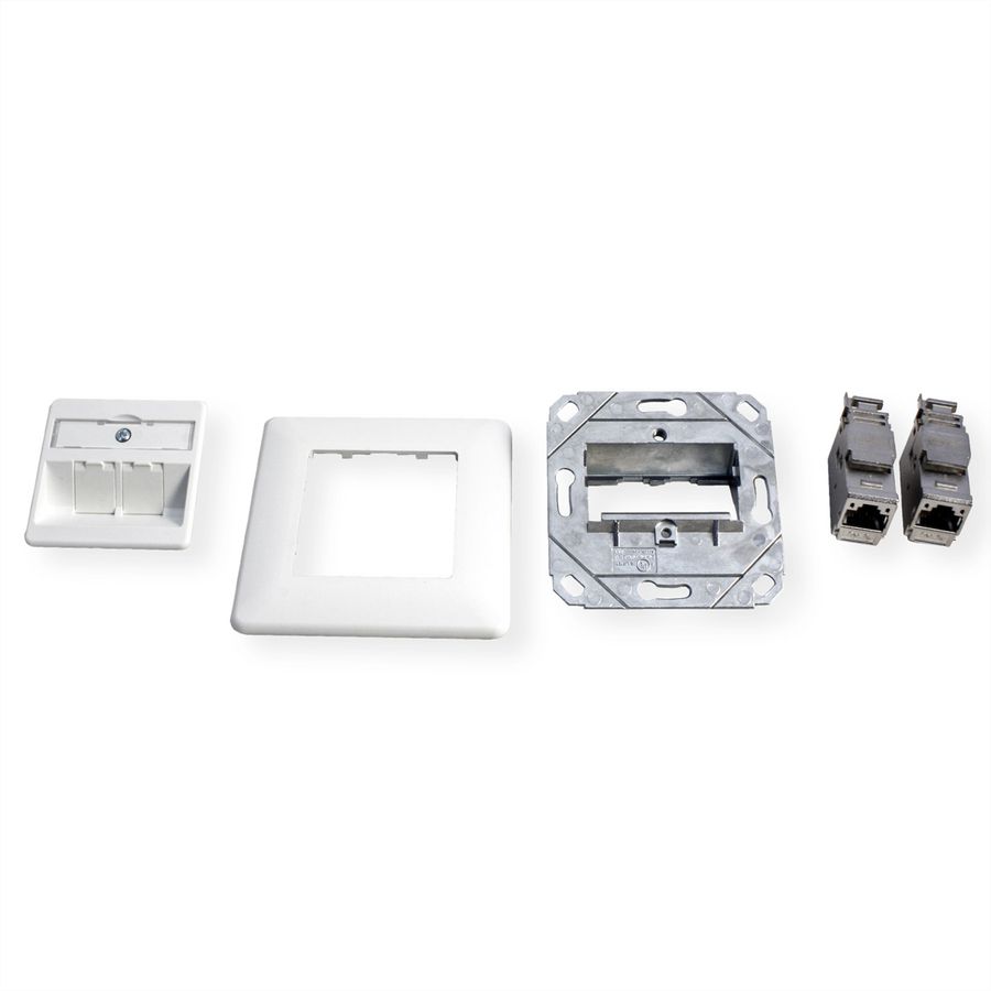METZ CONNECT Dose UP/2 reinweiss E-DAT Modul 2 Ports, Cat.6 (Class E)