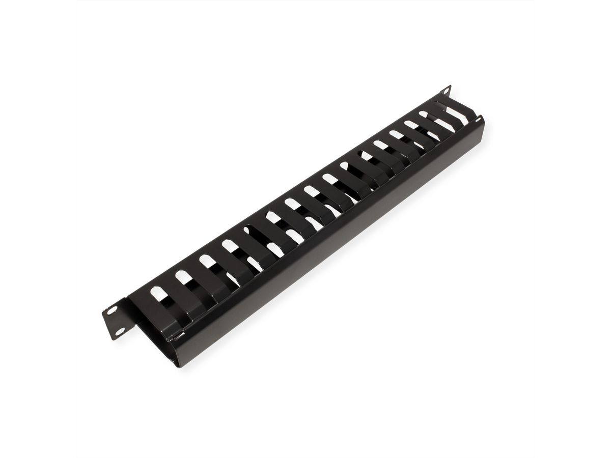 VALUE 19"-Frontplatte 1 HE mit Rangierkanal 40 x 60 mm, schwarz