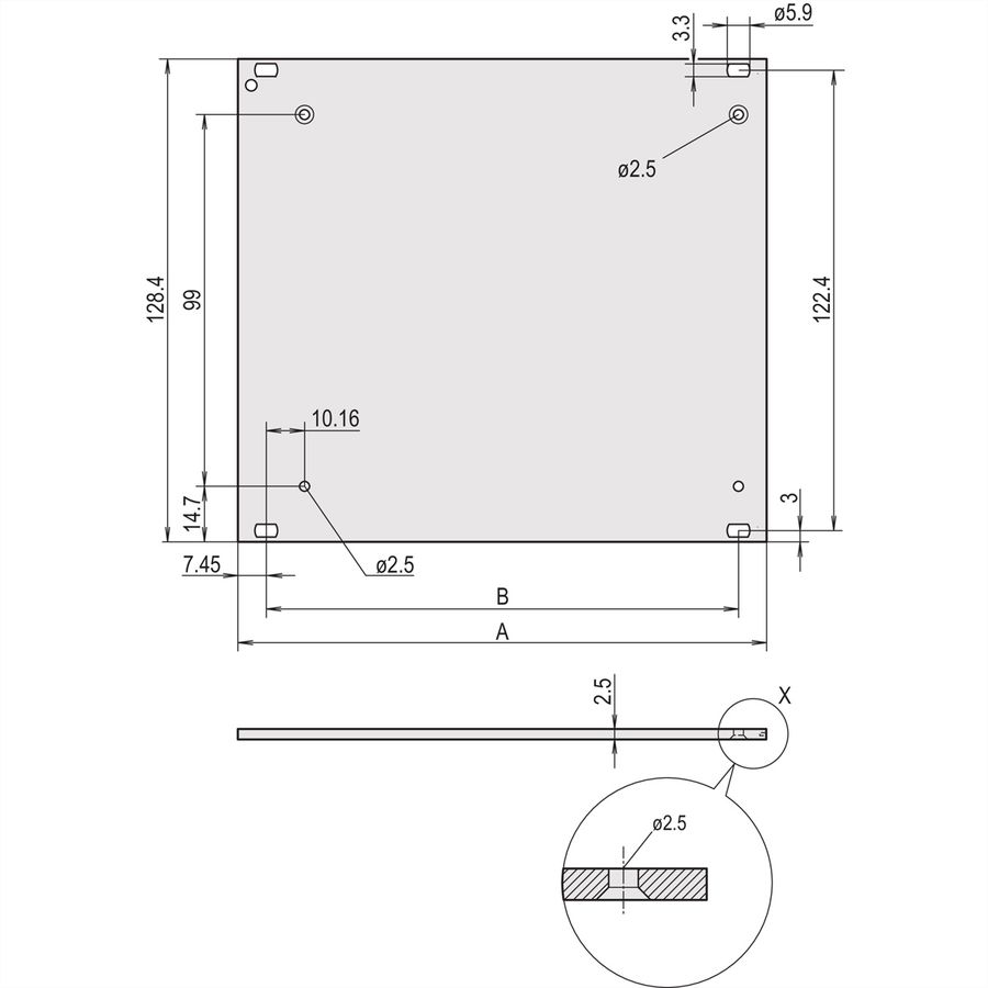 SCHROFF Frontplatte mit Griff - FRONTPLATTE M.GRIFF 3HE 28TE
