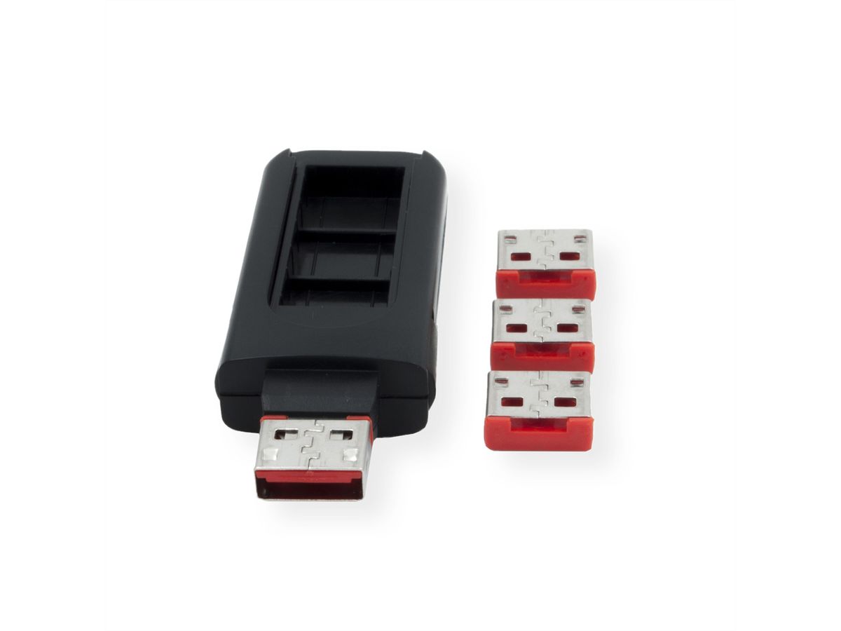 EXSYS EX-1114-R, 4x USB Schloss, 1x Schlüssel