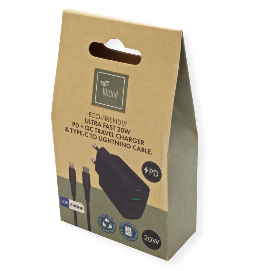 BIOnd BIO-CTL-20W PD 20W Charger + USB-C to 8PIN Kabel