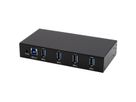 EXSYS EX-11234HMS-2 4 Port USB 3.2 Gen 1 HUB, Din-Rail Kit und Wand VIA VL817_Q7S Chipsatz