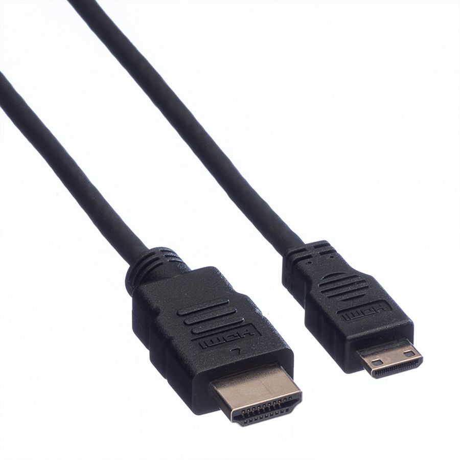 VALUE HDMI High Speed Kabel mit Ethernet, HDMI ST - Mini HDMI ST, 2 m