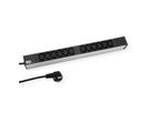 BACHMANN Steckdosenleiste 19" 1HE 12 x C13 Buchse Schutzkontakt-Stecker
