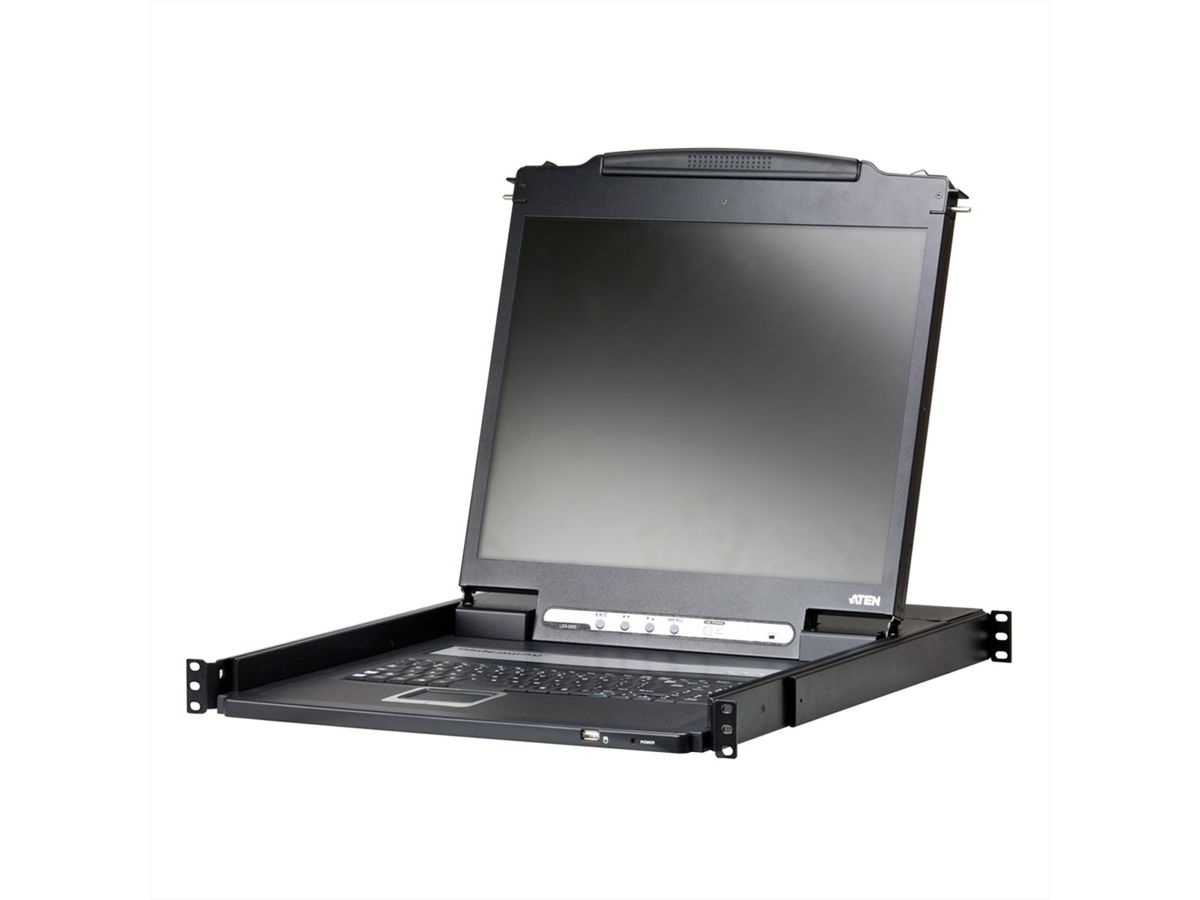ATEN CL3000N KVM-Konsole, 48cm LCD, VGA, PS/2-USB, USB Port, LED HG-Bel., DE-Layout