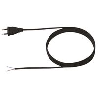 BACHMANN Zuleitung 2x0,75 3m schwarz, H03VVH2-F Eurostecker unverpackt