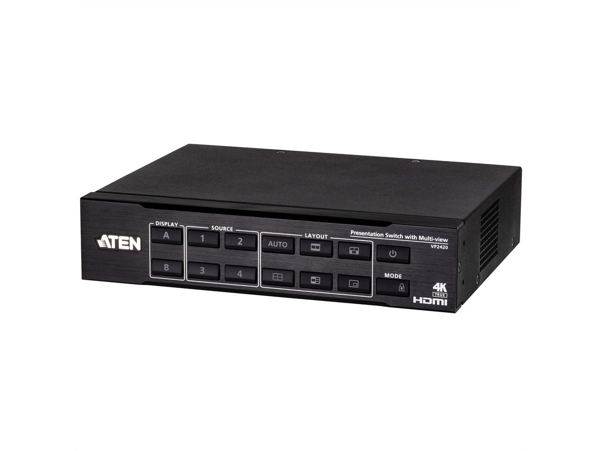 ATEN VP2420 4 x 2 True 4K Presentation Matrix Switch mit Multi View