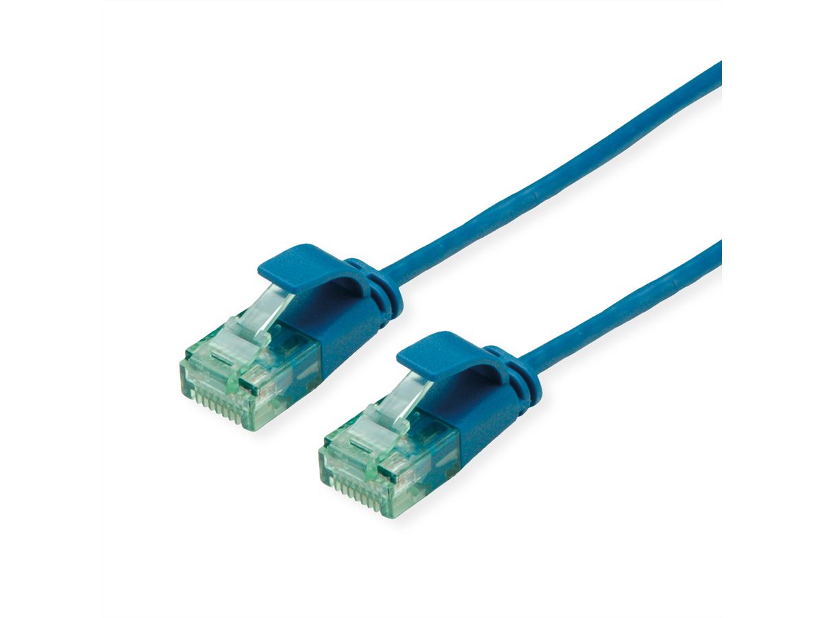 ROLINE RM UTP DataCenter Patchkabel Kat.6A (Class EA), slim, blau, 1 m