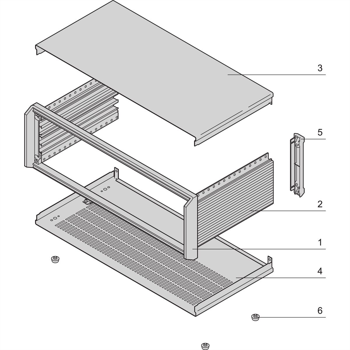 SCHROFF Gehäuse 2 und 3 HE, ungeschirmt - PROPAC PRO GEH.3HE 28TE 326T