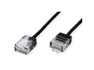ROLINE UTP DataCenter Patchkabel Kat.6A (Class EA), LSOH, slim, extra kurzer Stecker, schwarz, 1 m
