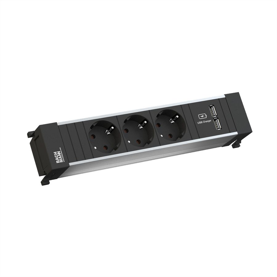 BACHMANN POWER FRAME Medium 3x Schutzkontakt 1xUSB Charger