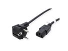 ROLINE GREEN Netzkabel, gerade IEC-Buchse, schwarz, 0,8 m