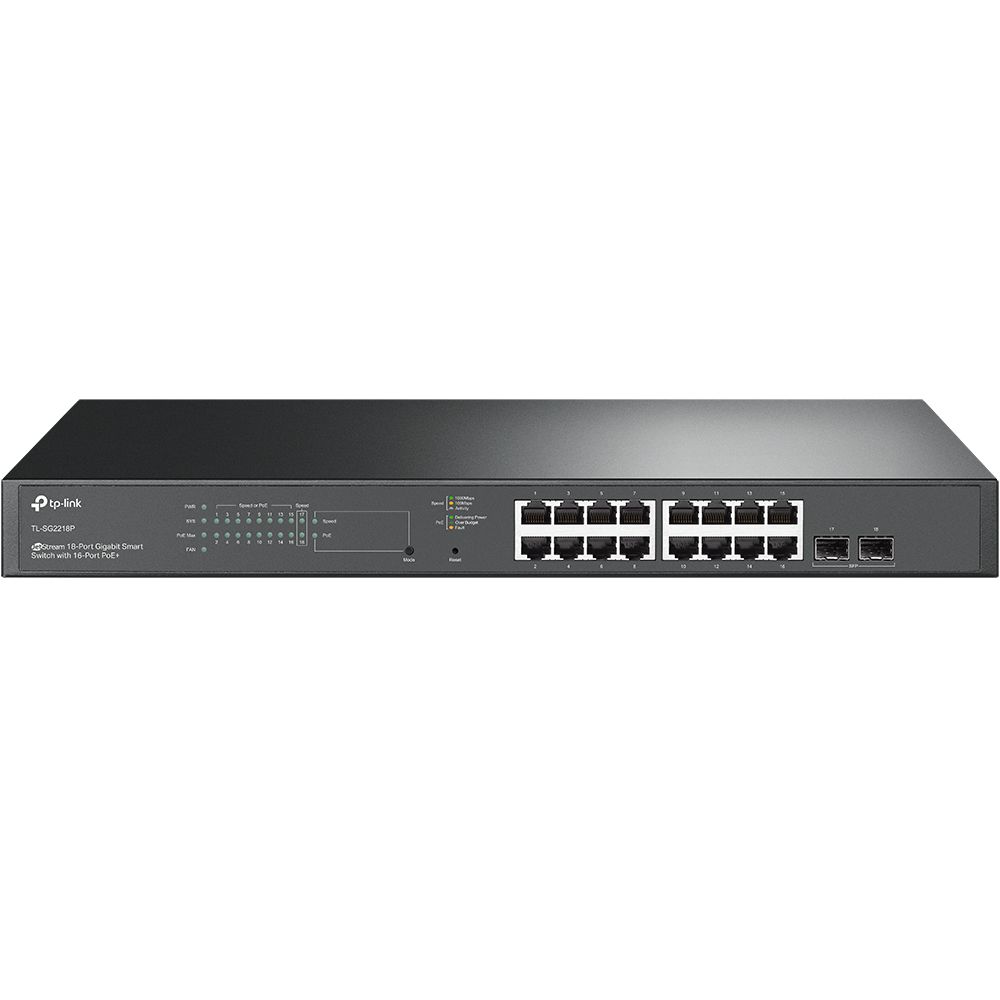 TP-Link TL-SG2218P Netzwerk-Switch L2/L2+ Gigabit Ethernet (10/100/1000) Power over Ethernet (PoE) 1U Schwarz
