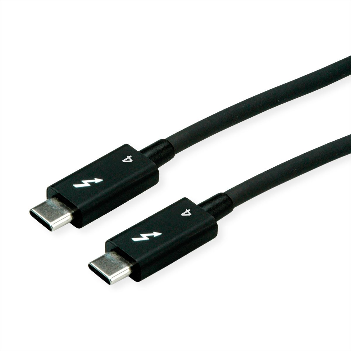 ROLINE Thunderbolt™ 4 Kabel, USB C-C, ST/ST, 8K UHD-2, 40Gbit/s, 100W, passiv, schwarz, 0,8 m