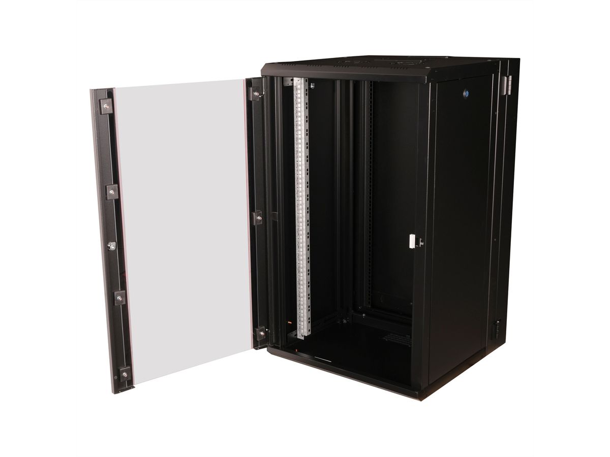 ROLINE 19-Zoll Wandgehäuse Pro 20 HE, 600x600 BxT zweiteilig schwenkbar schwarz