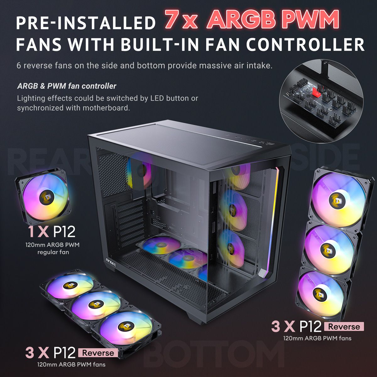 ANTEC Constellation C5 ARGB PC Gehäuse Midi Tower ATX, schwarz