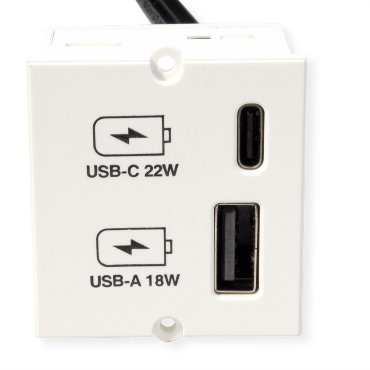 BACHMANN Custom Modul USB Charger Typ A & C 22W, Quickcharge, weiß