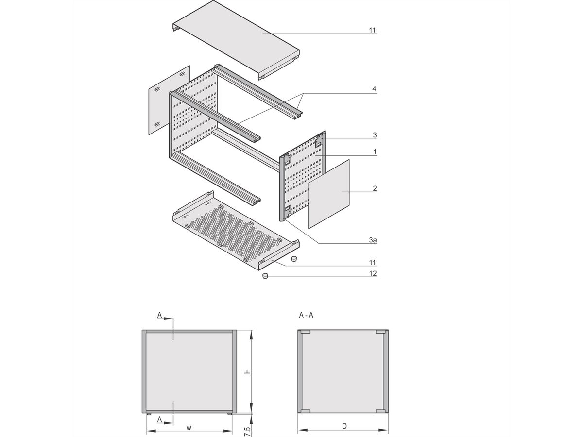 SCHROFF ratiopacPRO Gehäuse - RATIOP.PRO FB 3HE 63TE 375T