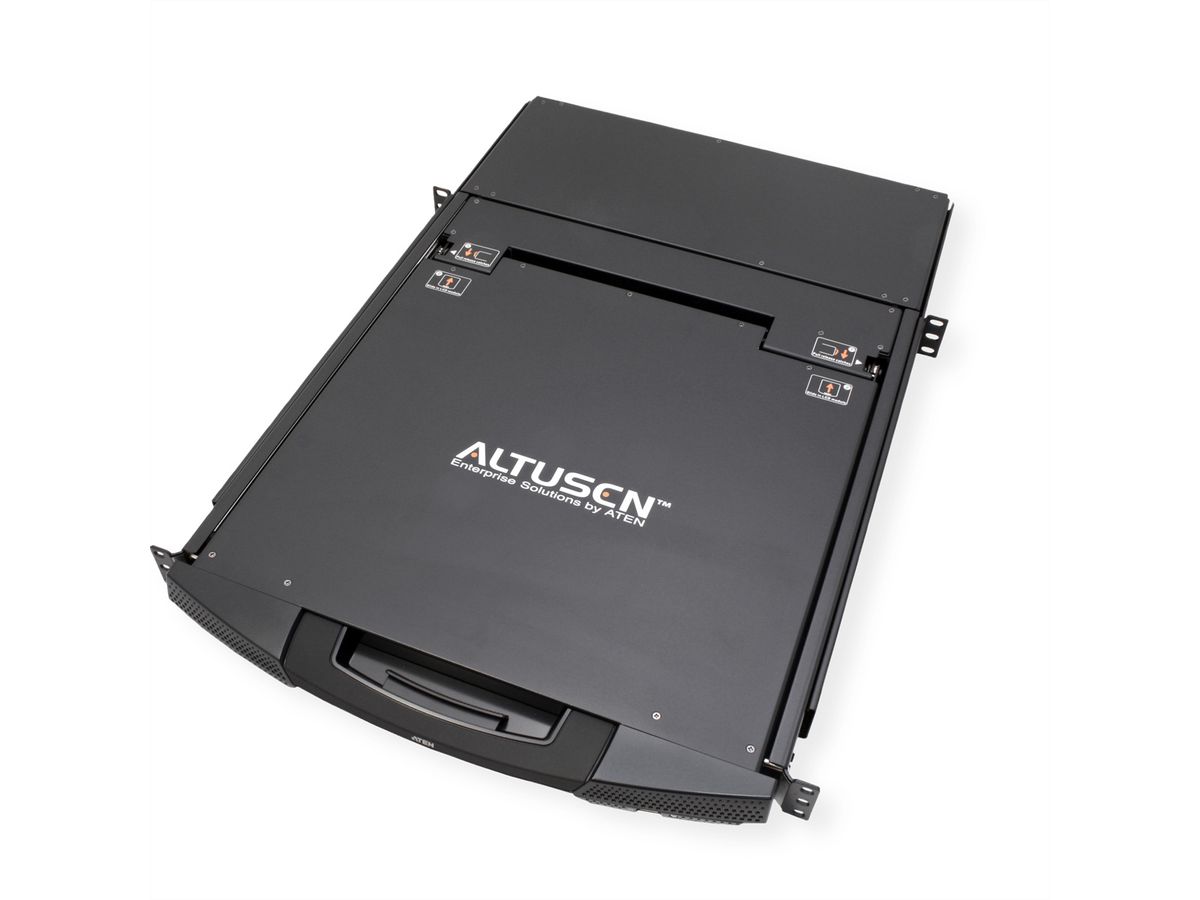 ATEN KL1516AiM KVM Over-IP Switch, 43cm TFT, VGA, PS/2-USB über Kat 5, 16 Ports, IT-Layout