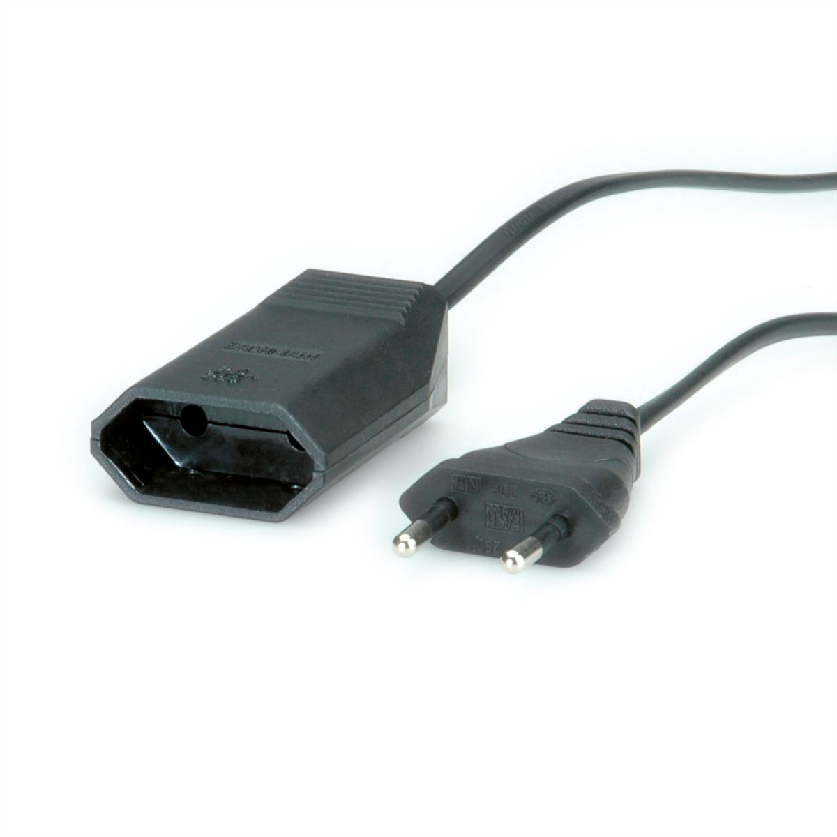 BACHMANN Euro-Verlängerung 230V/2,5A, schwarz, 3 m
