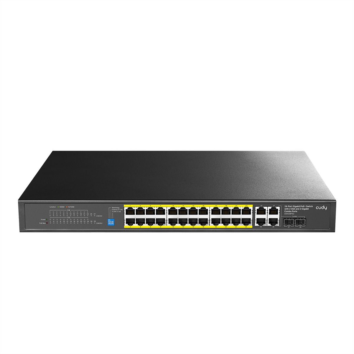 CUDY GS1018PS2 16-Port Gigabit Switch PoE+, 2x RJ45 Uplink, 2x SFP, 200W
