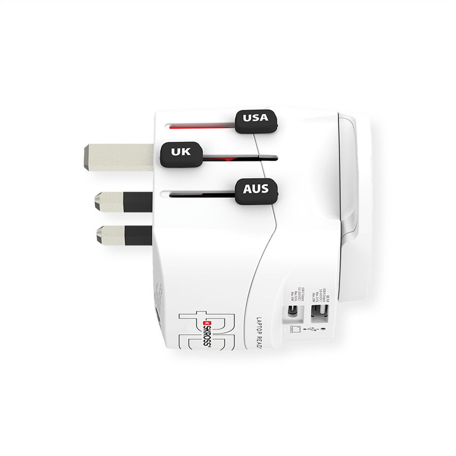 Skross PRO Light USB A/C 45PD World Reiseadapter, Weltweit