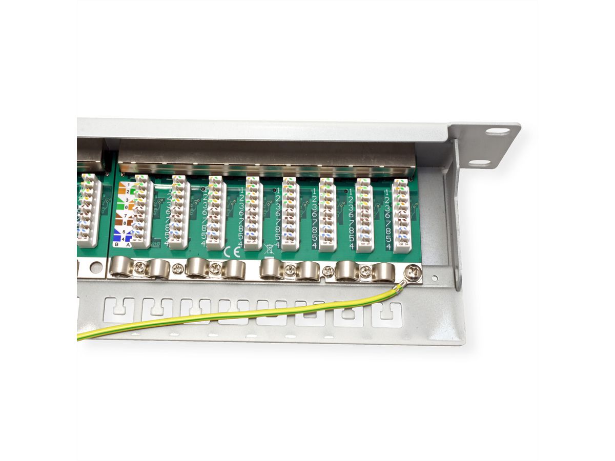 VALUE Kat.6A (Class EA) 19"-Patchpanel, 24 P, geschirmt, grau