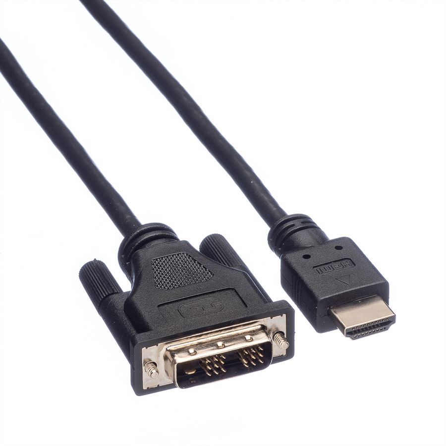 ROLINE Kabel DVI (18+1) ST - HDMI ST, schwarz, 2 m