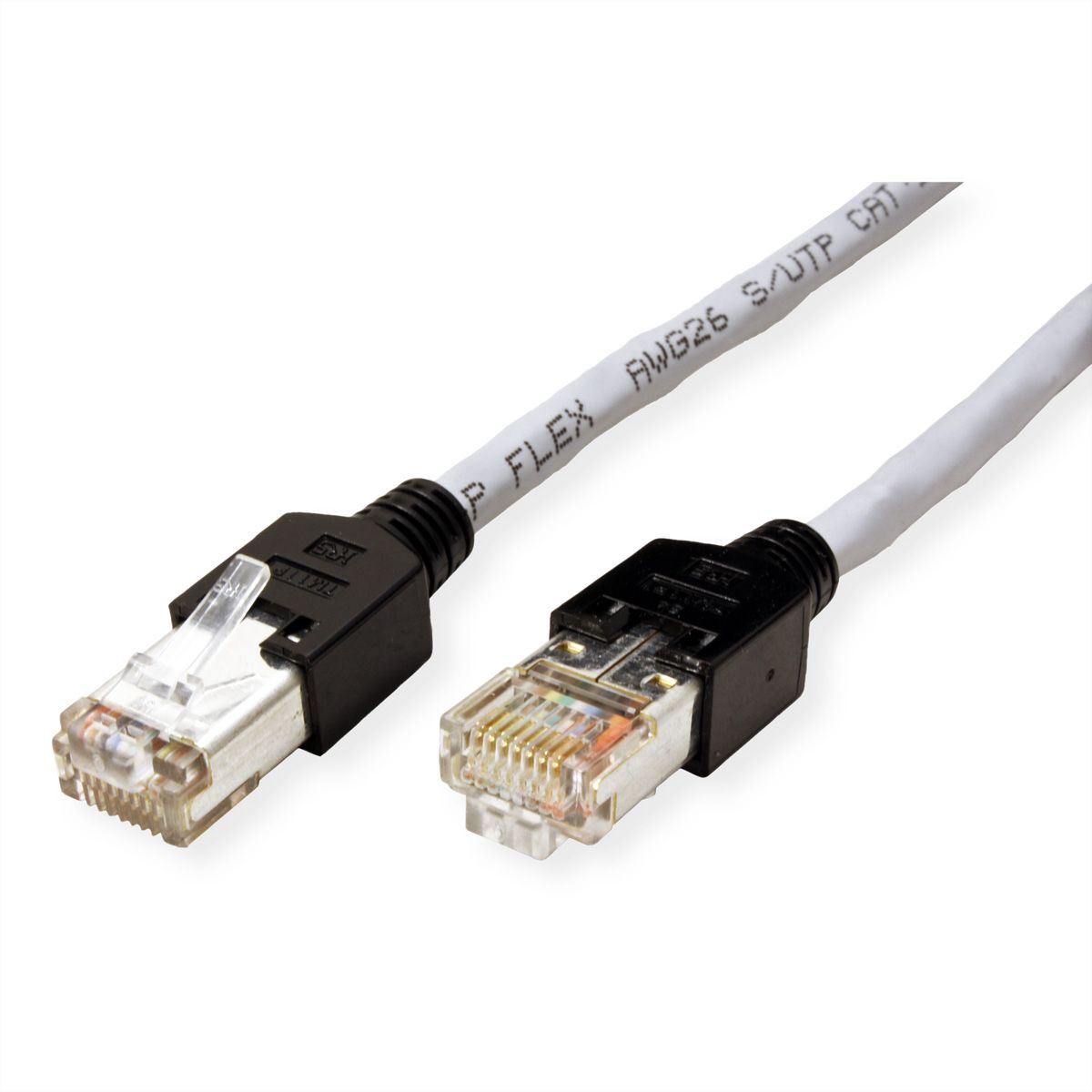 DÄTWYLER Patchkabel Cat.5e (Class D) S/UTP, CU 5502 flex PVC, Hirose TM11, grau, 1 m