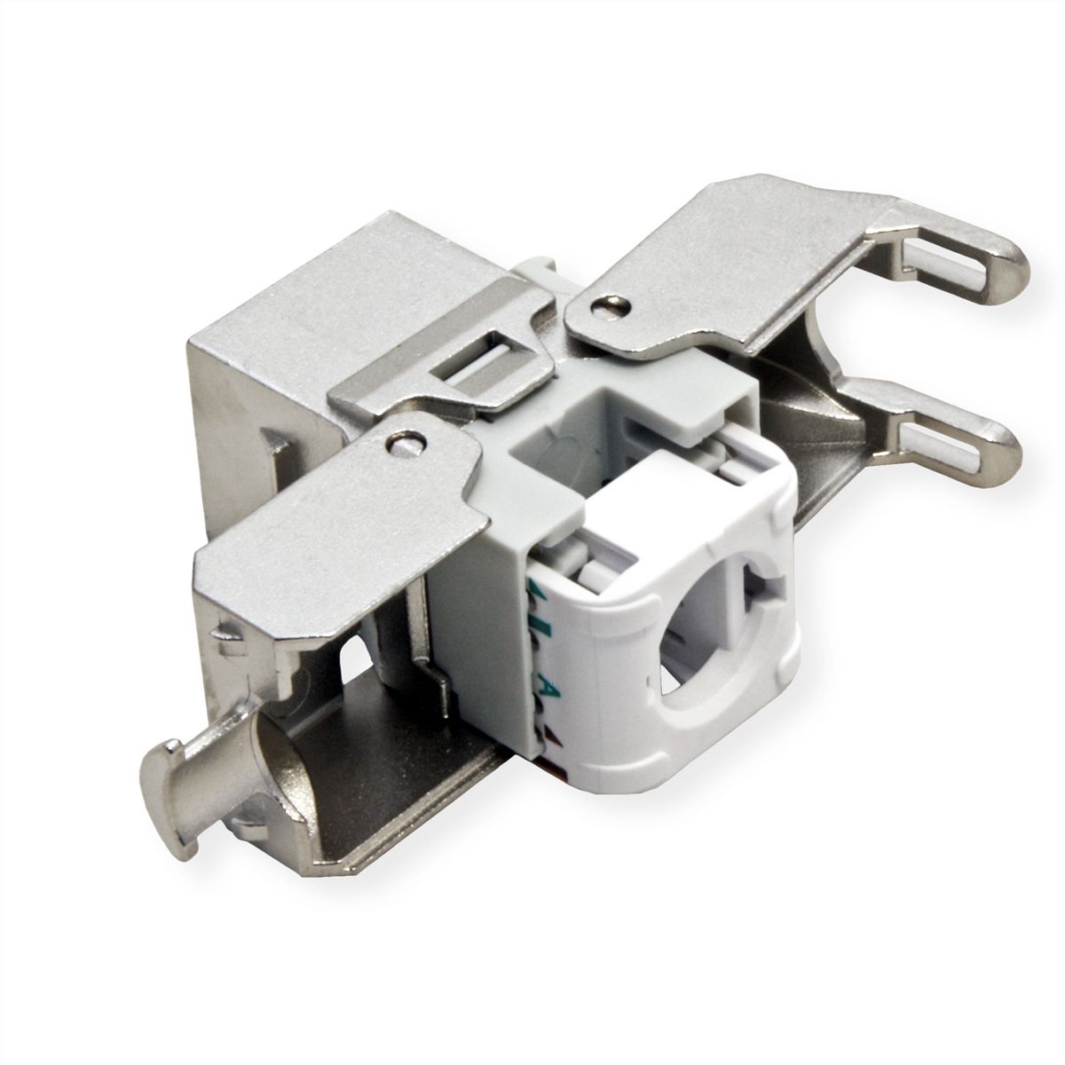 ROLINE Cat.6A (Class EA) Keystone, RJ-45, geschirmt, werkzeuglos, silberfarben