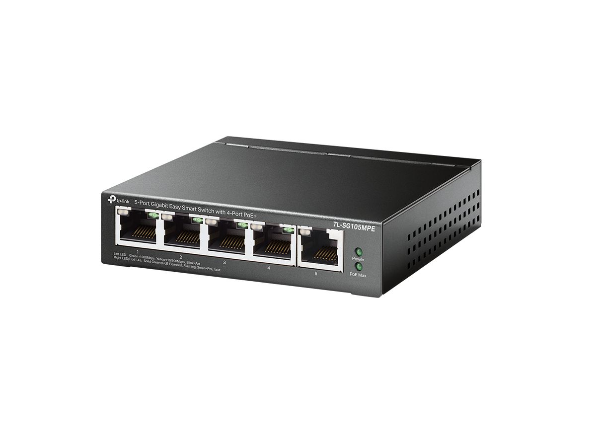 TP-Link TL-SG105MPE Netzwerk-Switch L2 Gigabit Ethernet (10/100/1000) Power over Ethernet (PoE) Schwarz