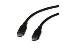 ROLINE USB 2.0 Kabel, Typ C-C, ST/ST, Silikon, 60W, schwarz, 1 m