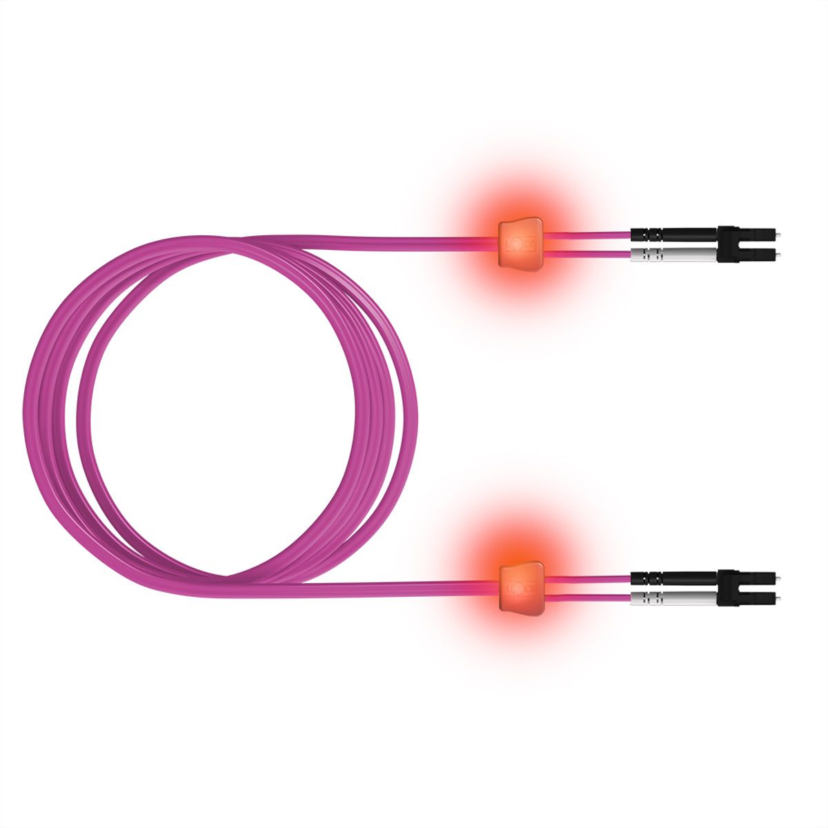 EasyLan LWL-LED-Patchkabel duplex 50/125µm OM4, LC/LC, violett, 1 m
