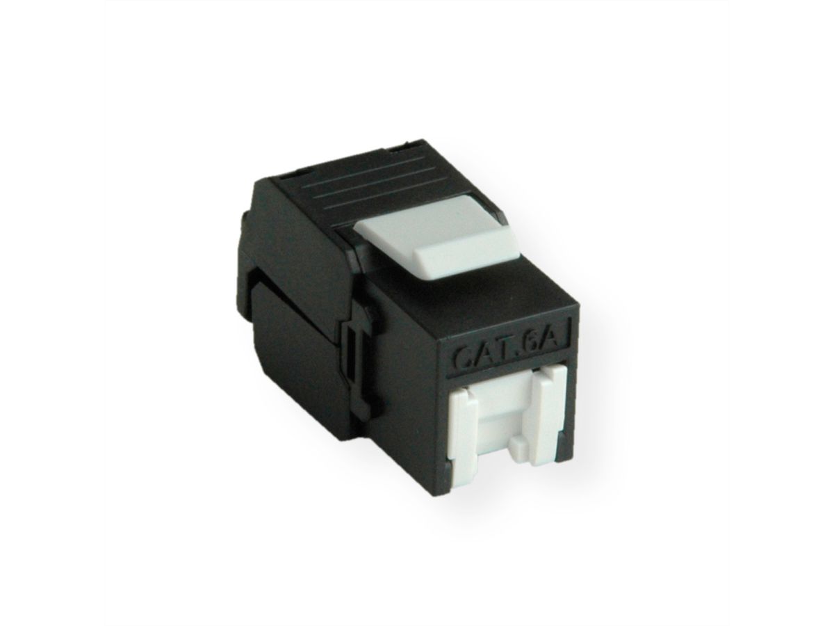 ROLINE Kat.6A (Class EA) Keystone, RJ-45, ungeschirmt, werkzeuglos, schwarz