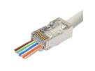 ROLINE RJ45 Stecker, geschirmt, Cat.6/6A (Class E/EA), Easy Pass-Through Modularstecker, für Massiv-/Litzendraht, 10 St.