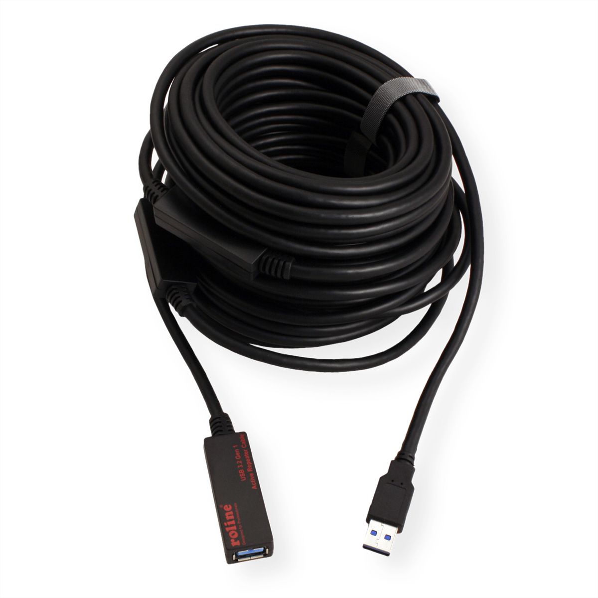 ROLINE USB 3.2 Gen 1 Aktives Repeater Kabel, schwarz, 20 m