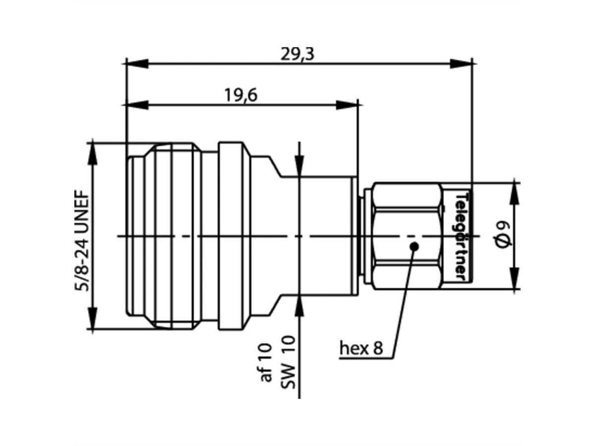 TELEGÄRTNER Adapter N-Buchse / SMA-Stecker