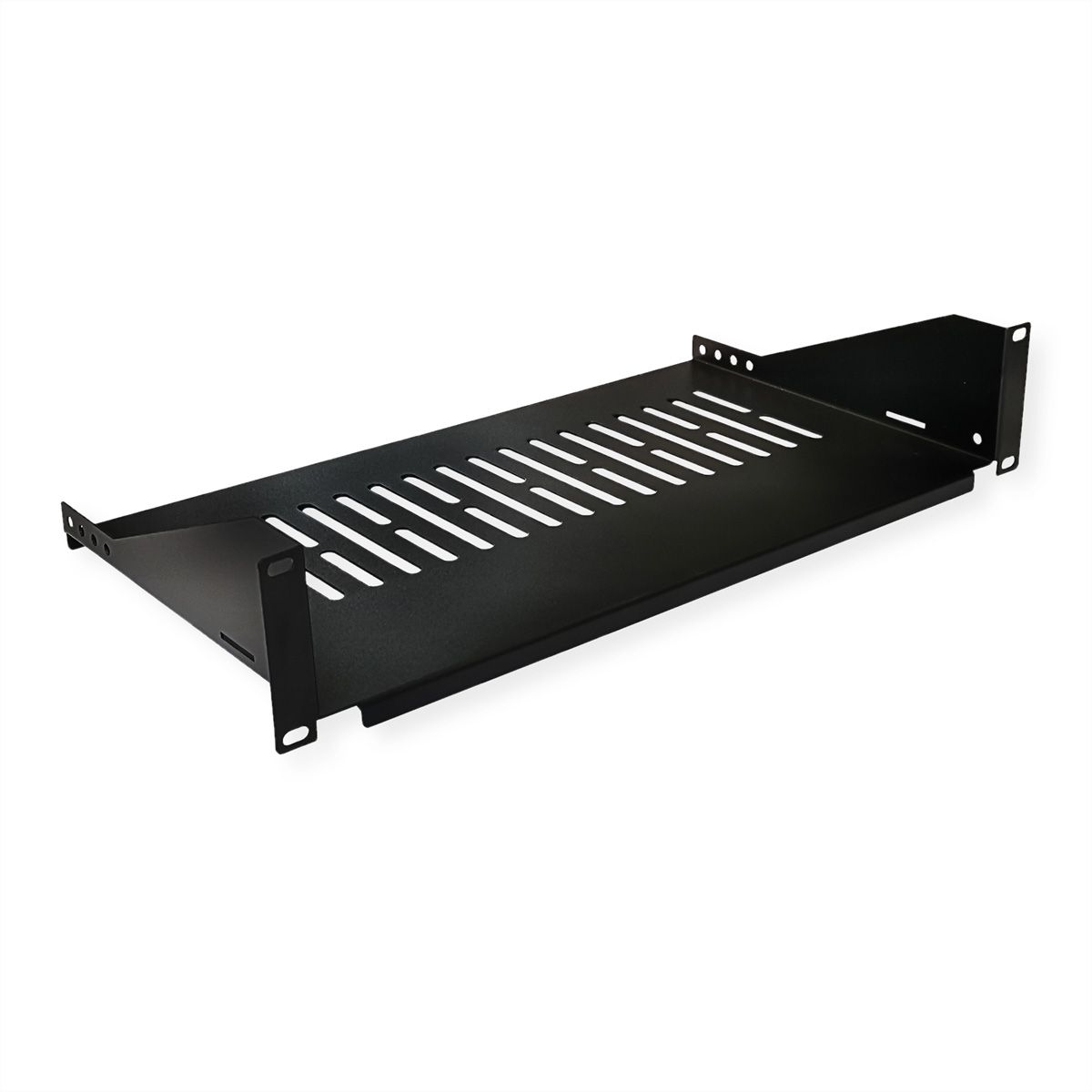 VALUE 19-Zoll-Geräteträger, 485 x 250mm, 2HE, max. 15kg, schwarz