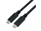 ROLINE USB 3.2 Gen 2 kompatibles Kabel, C-C, ST/ST, 10Gbit/s, Emark, 85W, schwarz, 7 m