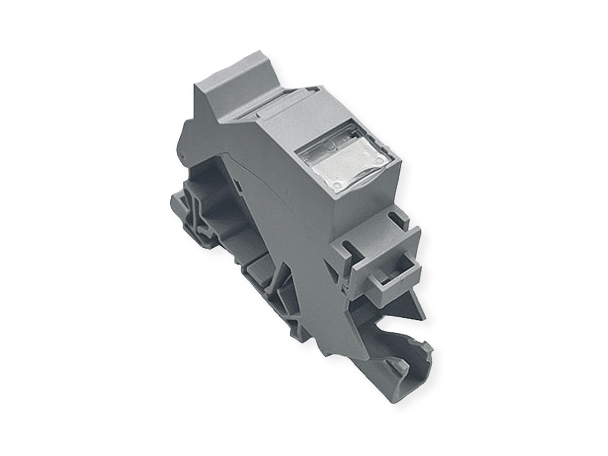 ROLINE Tragschienenadapter für Keystone Module, inkl. Cat.6A Keystone, geschirmt, 45°