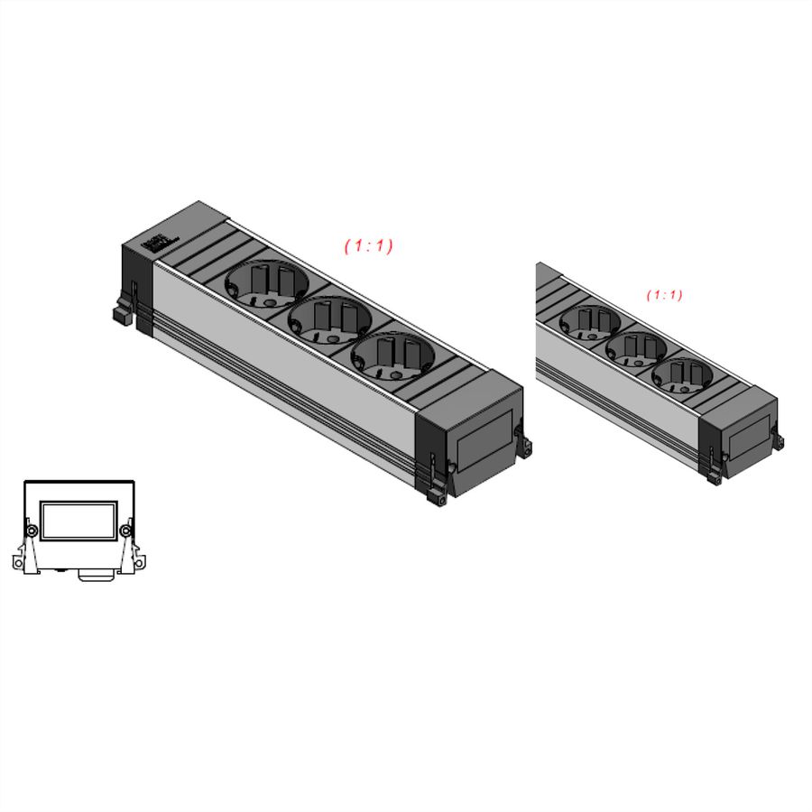 BACHMANN Power Frame 3x Schutzkontakt kurz