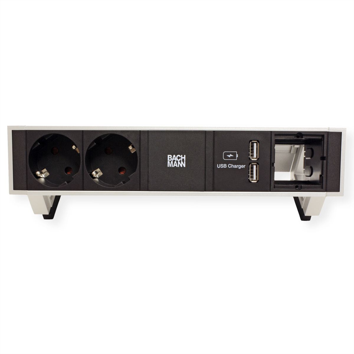 BACHMANN DESK2 2x Schutzkontakt 1x USB-Charger 1x ABD GST18, weiß
