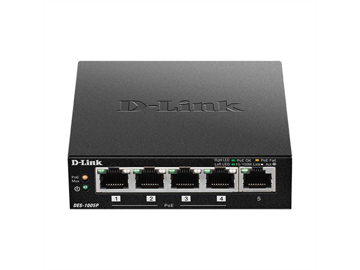 D-Link DES-1005P 5-port PoE Fast Ethernet Desktop Switch