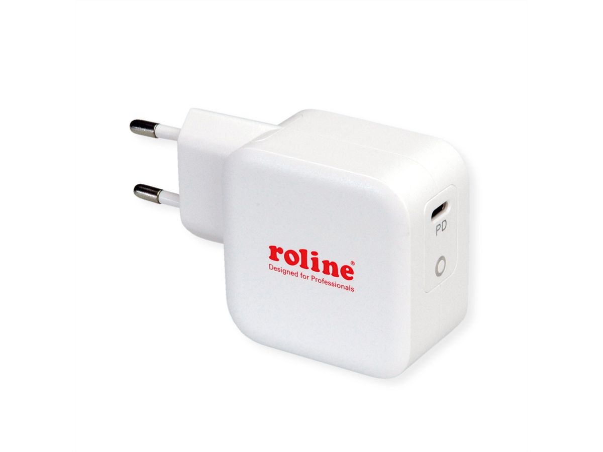 ROLINE USB Charger mit Euro-Stecker, 1x USB Typ C, PD, 61W