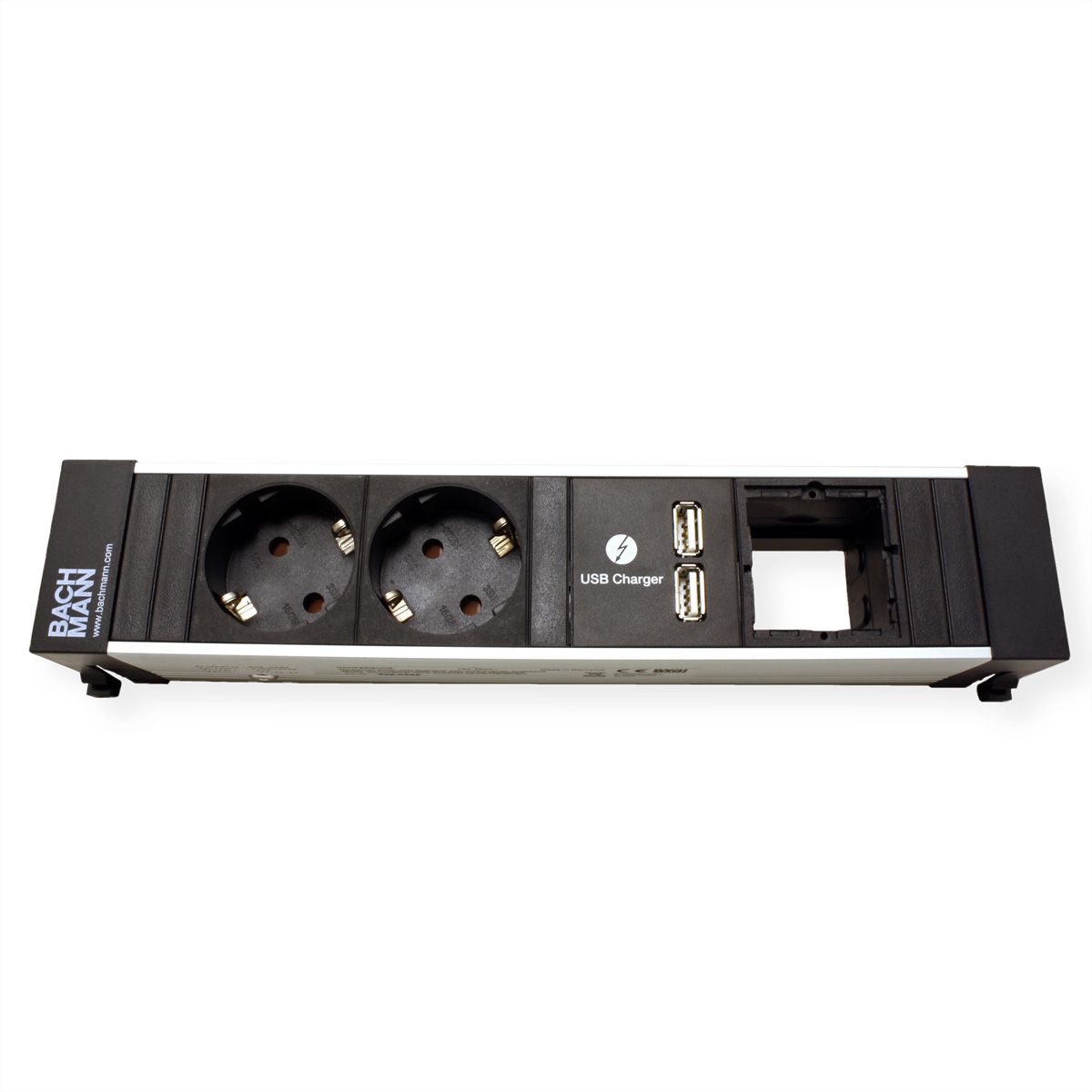 BACHMANN CONFERENCE TOP FRAME Medium Einsatz, 2x Schutzkontakt, 2x USB Charger, 1x ABD